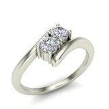 0 42 Two Stone Diamond Engagement White